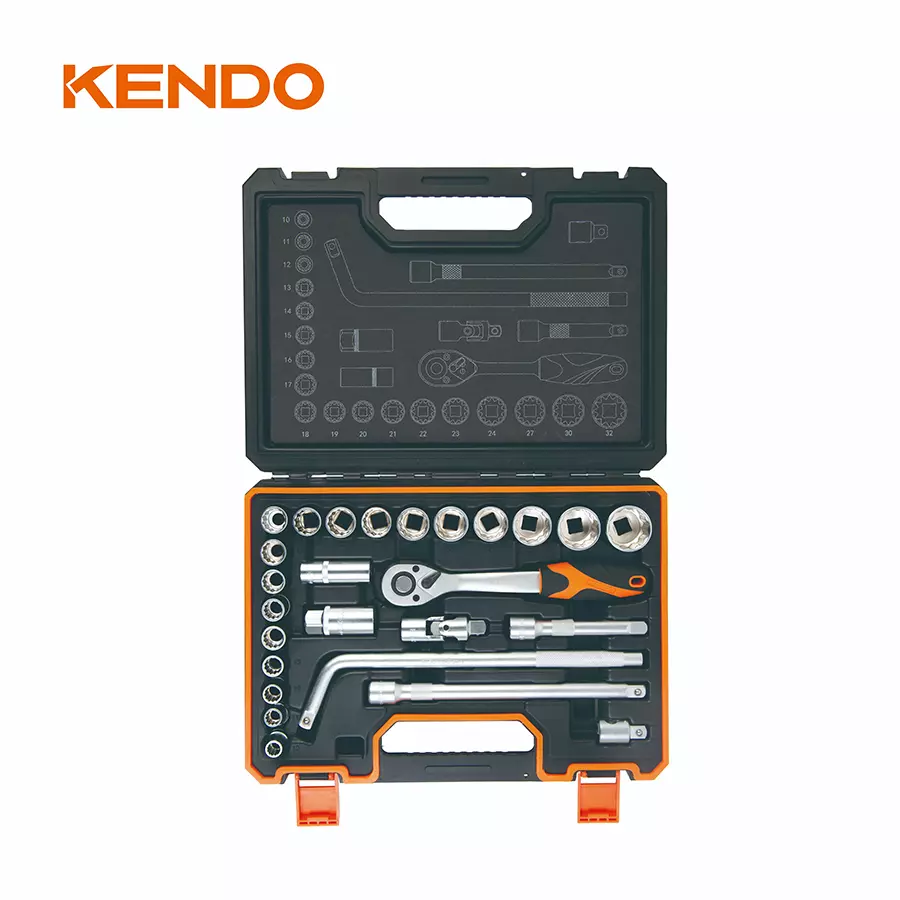 kendo-127-mm-orange-black-cr-v-socket-set-90565-pack-of-26-pcs