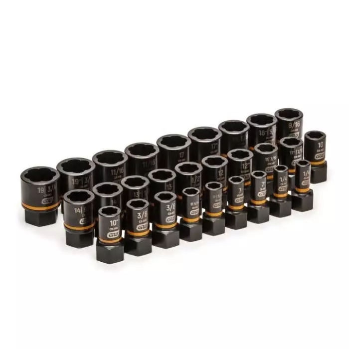 GEARWRENCH 28-Piece Imperial 1/4 in 3/8 in Standard Socket Set with Ratchet Extraction, 84784