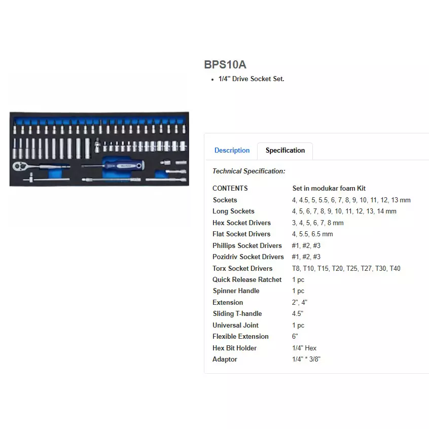 blue-point-46-pcs-14-inch-635-mm-drive-socket-set-with-chrome-finish-alloy-steel-body-and-modular-foam-kit-packaging-bps10alin
