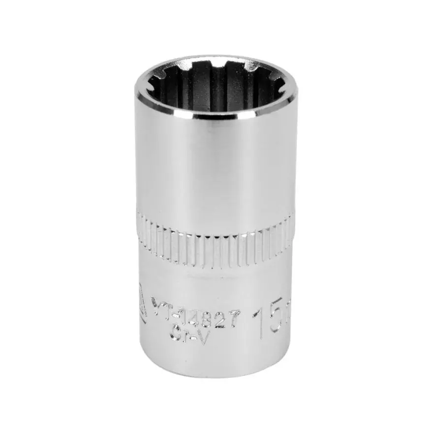 Yato Spline Type Socket Bit Cr-V 12.7 mm (1/2 inch) Drive Size and 16 mm Socket Size, YT-14828