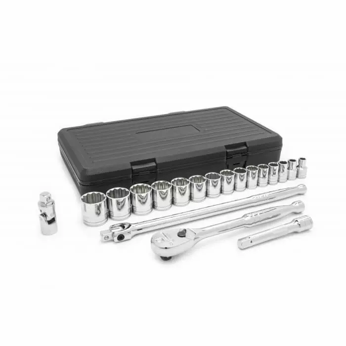 GEARWRENCH 19-Piece Imperial 1/2 in Standard Socket Set with Ratchet 12 point, 80792