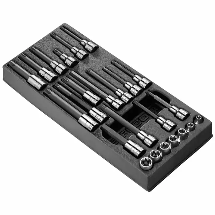 Facom 24-Piece Metric 1/2, 3/8 Bit Socket Set, 6 point, MOD.CHPB