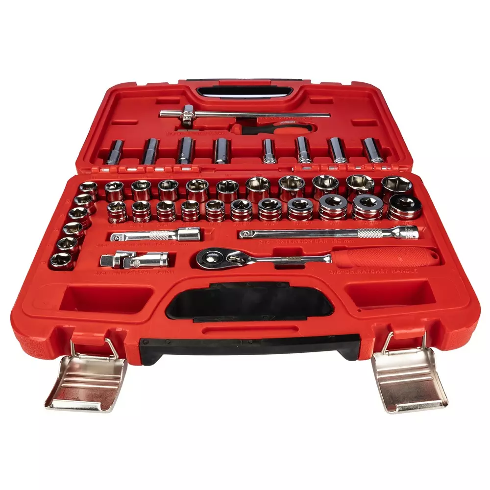 RS PRO Socket Set Chrome Vanadium Steel Polished Chrome 41 Piece 3/8 Inch Square 12 Point, 6 Point, 2242249