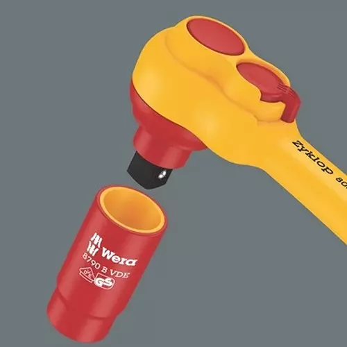 wera-8100-sb-vde-1-zyklop-ratchet-set-insulated-type-with-switch-lever-38-inch-95-mm-drive-size-and-1000-v-rating-5004970001-set-of-17-set-of-17