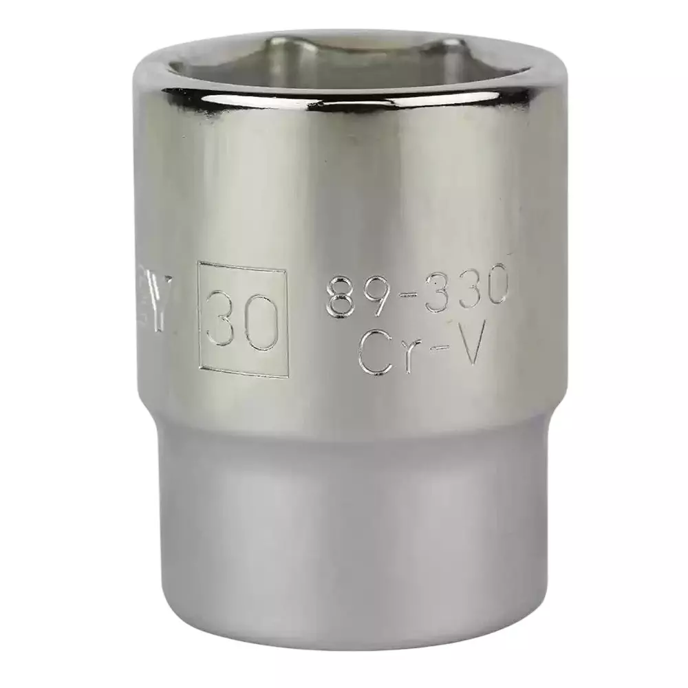Venus Heavy Duty Hex Socket Silver Chrome Vanadium Steel 3/4 Inch (19 mm) Drive Size Polished 30 mm Hex Size for Tractor, Trolly & Trucks