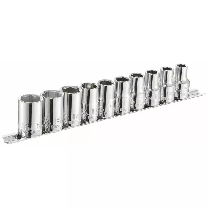 Facom 10-Piece Metric 1/2 inch Standard Socket Set, 6 point, E034837