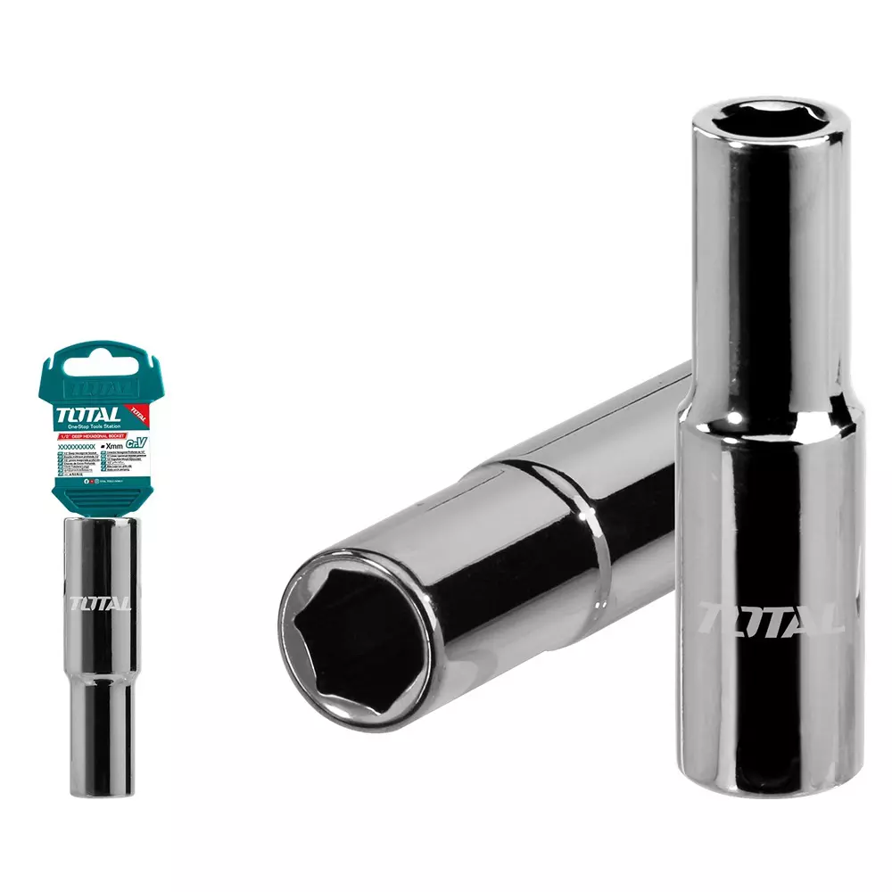 Total 6 Point Deep Hexagonal Socket 12.7 mm Drive 50BV30,Heat 8 mm, THTST12083L
