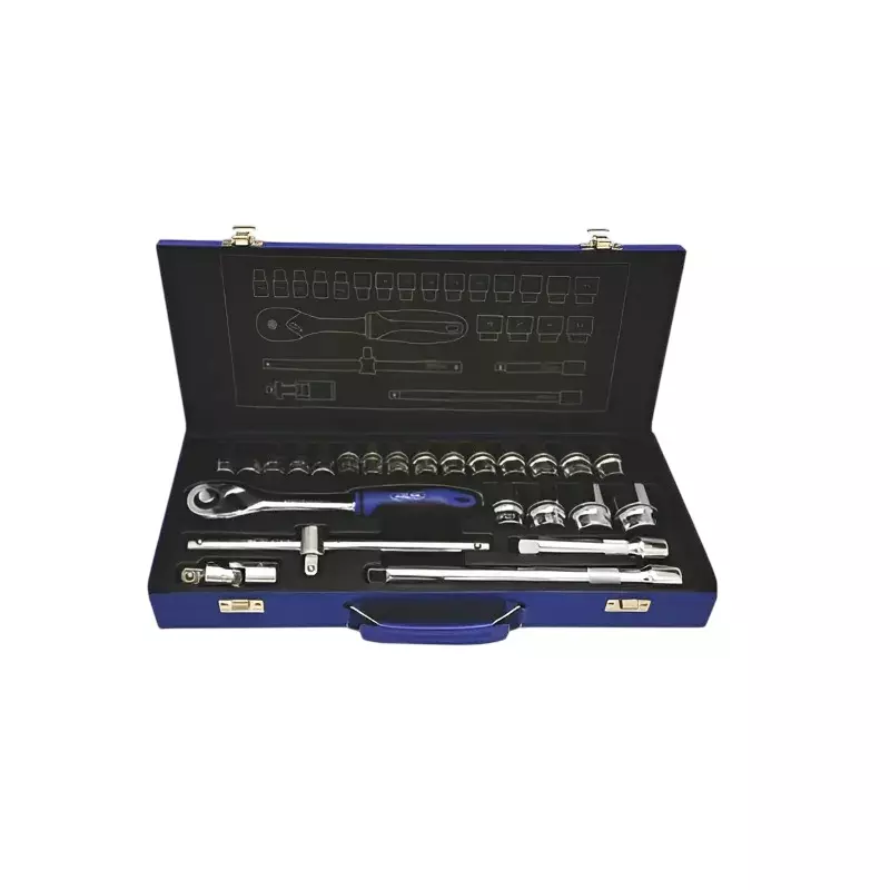 Jhalani Hex & Bl-Hex Socket Set 8 ,9 ,10 ,11 ,12 ,13 ,14 ,15 , 16 ,17 ,18 ,19 ,20 ,21 ,22 , 23 ,24 ,26 ,27 ,28 ,30 ,32 mm Chrome Vanadium Steel Sliver