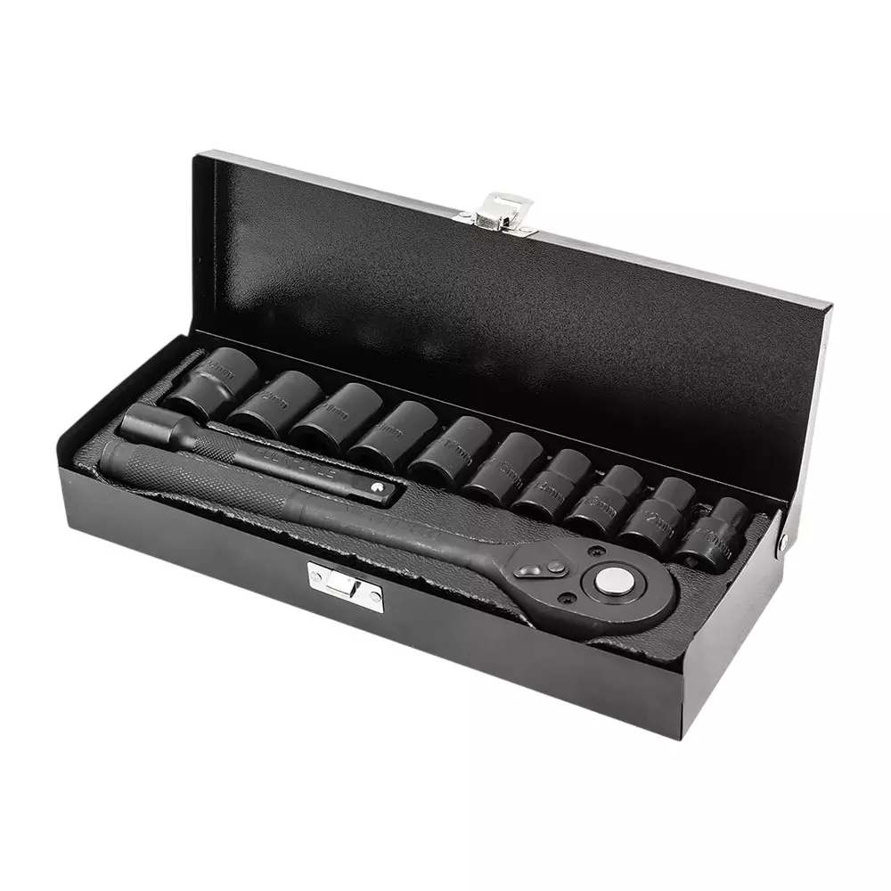 Rock Force Percussion Socket Set 10 - 24 mm Head range 12.7 mm (1/2 inch), RF-4122-5 (Pack of 12 Pcs)