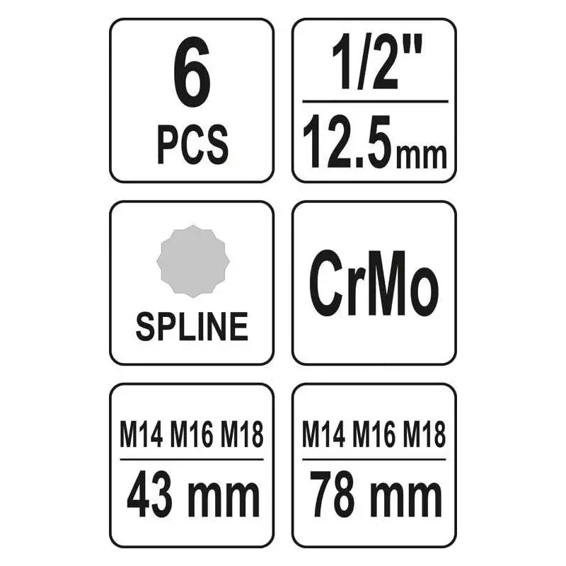 yato-6-pcs-spline-impact-socket-set-12-inch-127-mm-drive-size-crmo-body-and-phosphated-finish-yt-10652
