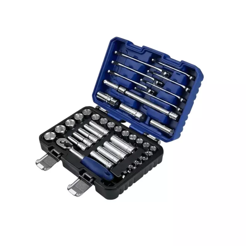 Blue-Point 41 Pcs 3/8 inch (9.52 mm) Drive Metric Socket Set Chrome Finish and Alloy Steel Body, BLPNS38S41