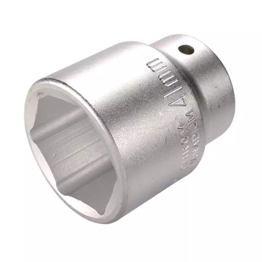 Venus Heavy Duty Hex Socket Silver Chrome Vanadium Steel 3/4 Inch (19 mm) Drive Size Polished 41 mm Hex Size for Tractor, Trolly & Trucks