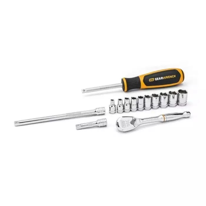 GEARWRENCH 14-Piece Imperial 1/4 in Standard Socket Set with Ratchet 6 point, 80326