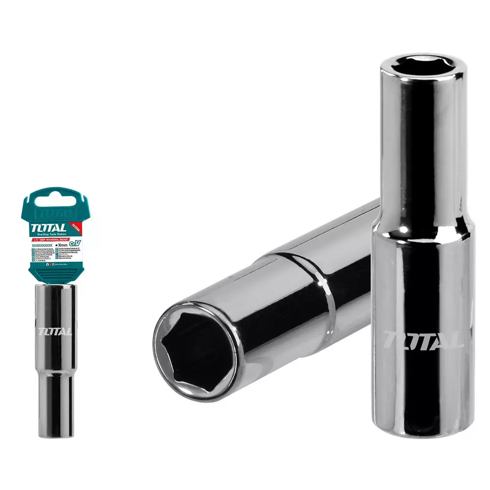 Total 6 Point Deep Hexagonal Socket 12.7 mm Drive 50BV30,Heat 22 mm, THTST12223L