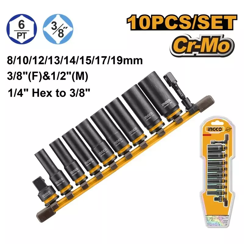 ingco-deep-impact-socket-set-95-mm-38-inch-drive-size-cold-extrusion-heat-treatment-cr-mo-black-hkissd38105l-pack-of-10