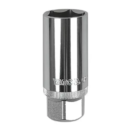 Yato Spark Plug Socket Cr-V 9.5 mm (3/8 inch) Drive 21 mm Socket Size, YT-3852