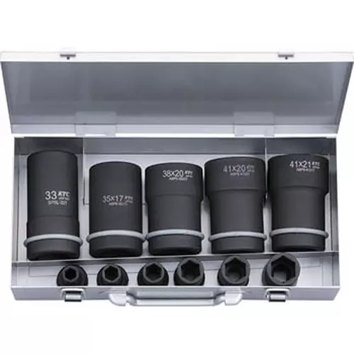 Ktc Impact Wheel Nut Combination Socket Set Truck/Car 25.4 mm Sq. Drive, ATBP811TP (Pack of 11)