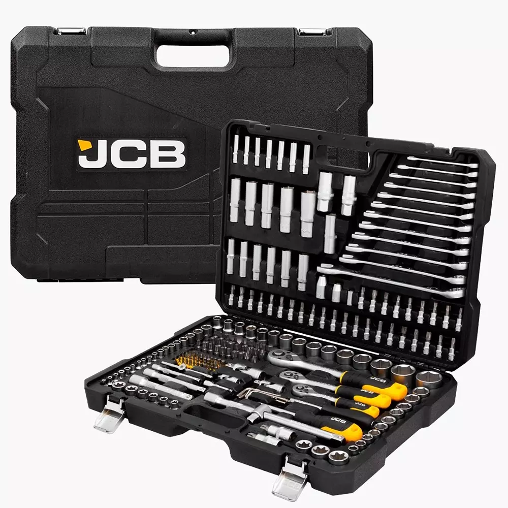 JCB 216 Pcs Sockets and Bit Kit Chrome Vanadium Steel Black, JCB-38841
