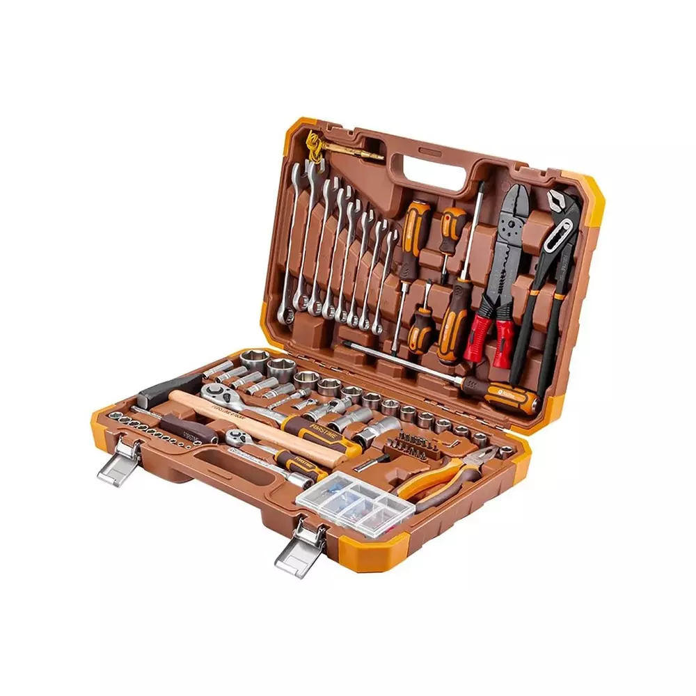 FORSTIME 99 Piece Professional Socket Set with Carrying Case 12.7 mm (1/2 inch) Drive Size Chromium Molybdenum Steel Silver For Car, Bike & Home Repairs