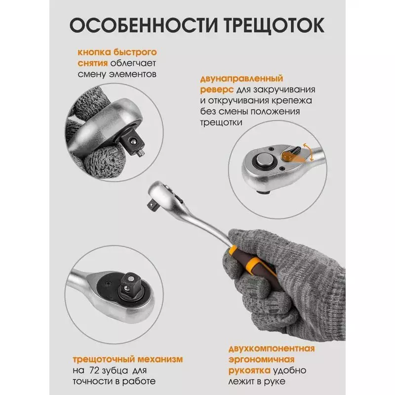 FORSTIME 99 Piece Professional Socket Set with Carrying Case 12.7 mm (1/2 inch) Drive Size Chromium Molybdenum Steel Silver For Car, Bike & Home Repairs