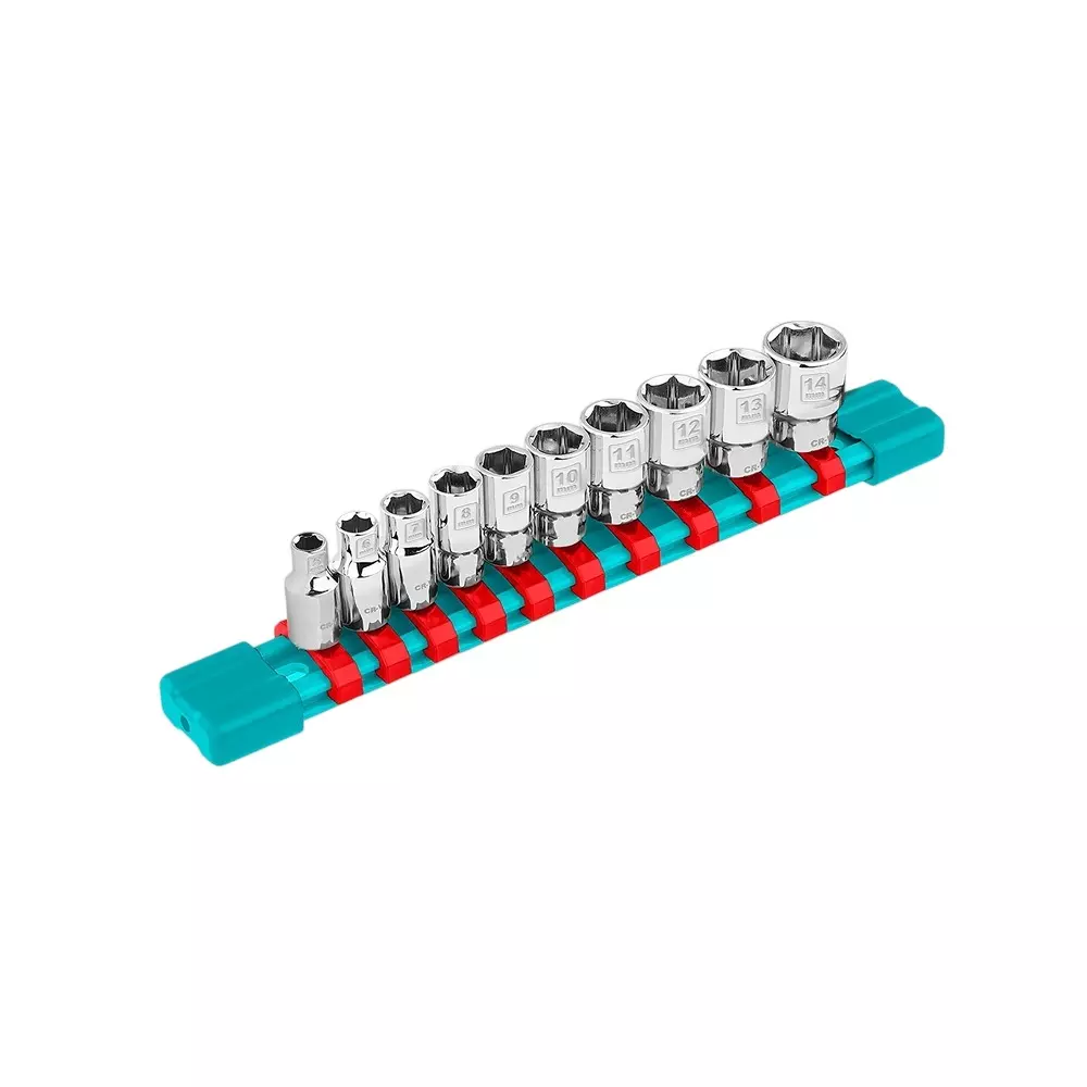 Total Socket Set 12.5 mm (1/2 inch) Drive Size (5 to 14 mm) Size Range, THT1411023 ((Set of 10)