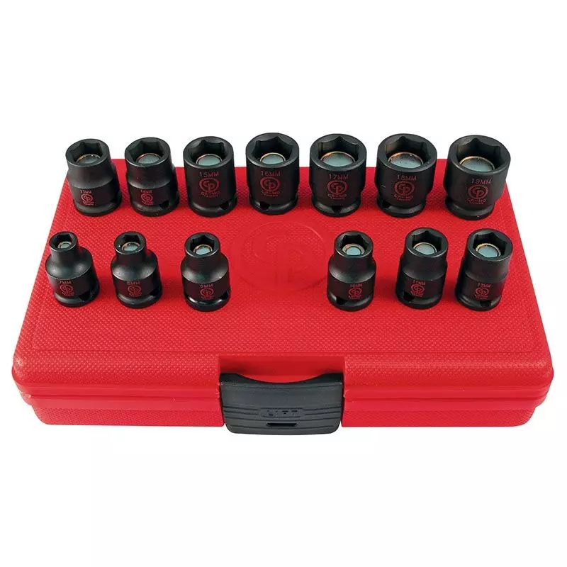 Chicago Pneumatic Metric Socket Set 3/8 inch (9.5 mm) Square Drive and Chrome-Molybdenum Steel Body, SS3113G