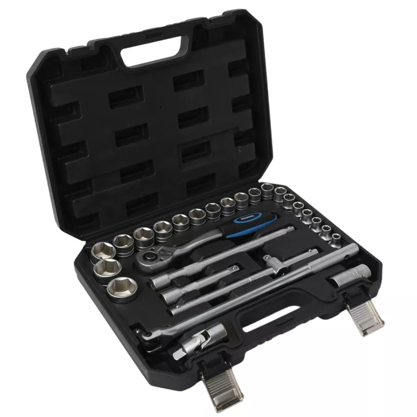 Senator 27 Pcs Socket Set Chrome Vanadium Steel for Automotive, Industrial and Heavy-Duty Maintenance, SEN5824045G