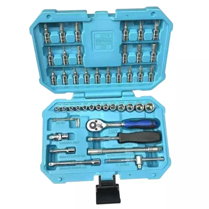 Imported 46 Pcs Square Drive Socket Set Chrome Vanadium Steel 1/4 inch (6.35 mm)