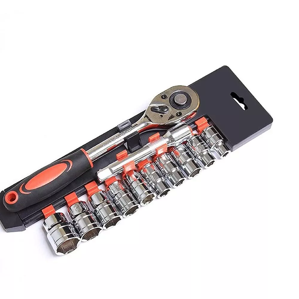 GENERIC 12 Pcs Deep Impact Fixed Square Socket Set Cr-Mo Steel Body and 10-24 mm Socket Size for Servicing Cars, Bikes & Machines