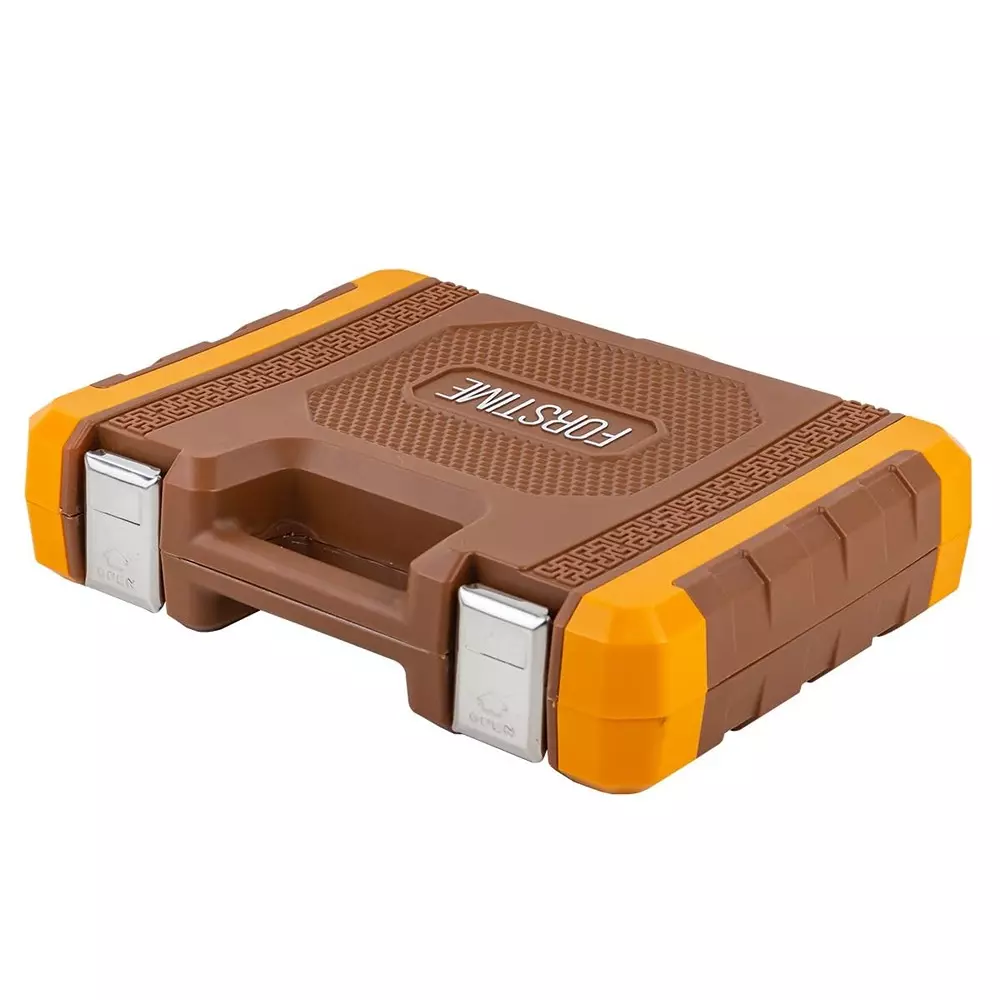 FORSTIME 82 Piece Socket Set 1/4 & 3/8 inch Drive Size 6 Point Chrome Vanadium Steel Silver