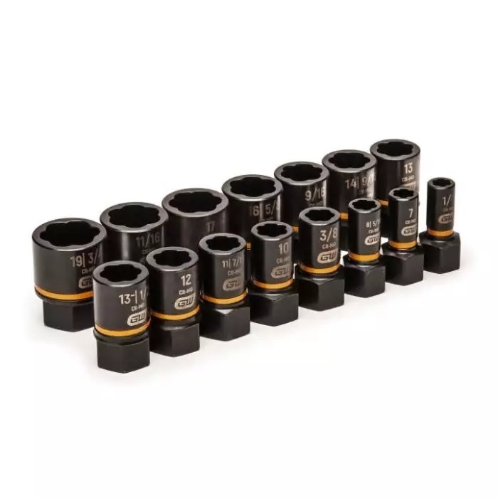 GEARWRENCH 15-Piece Imperial 1/4 in 3/8 in Standard Socket Set with Ratchet Extraction, 84783