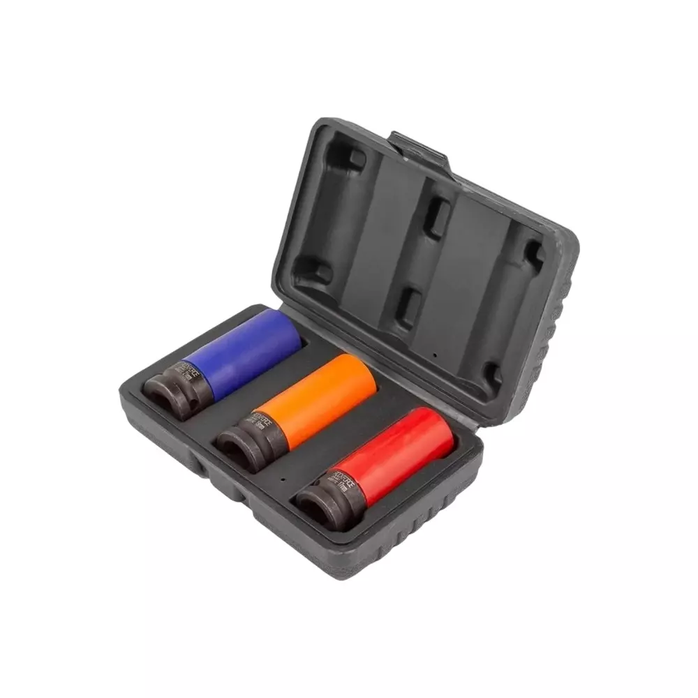 Rock Force Thin-Walled Hex Impact Socket Set 17, 19 & 21 mm Head range 12.7 mm (1/2 inch), RF-4032C (Set of 3 Pcs)