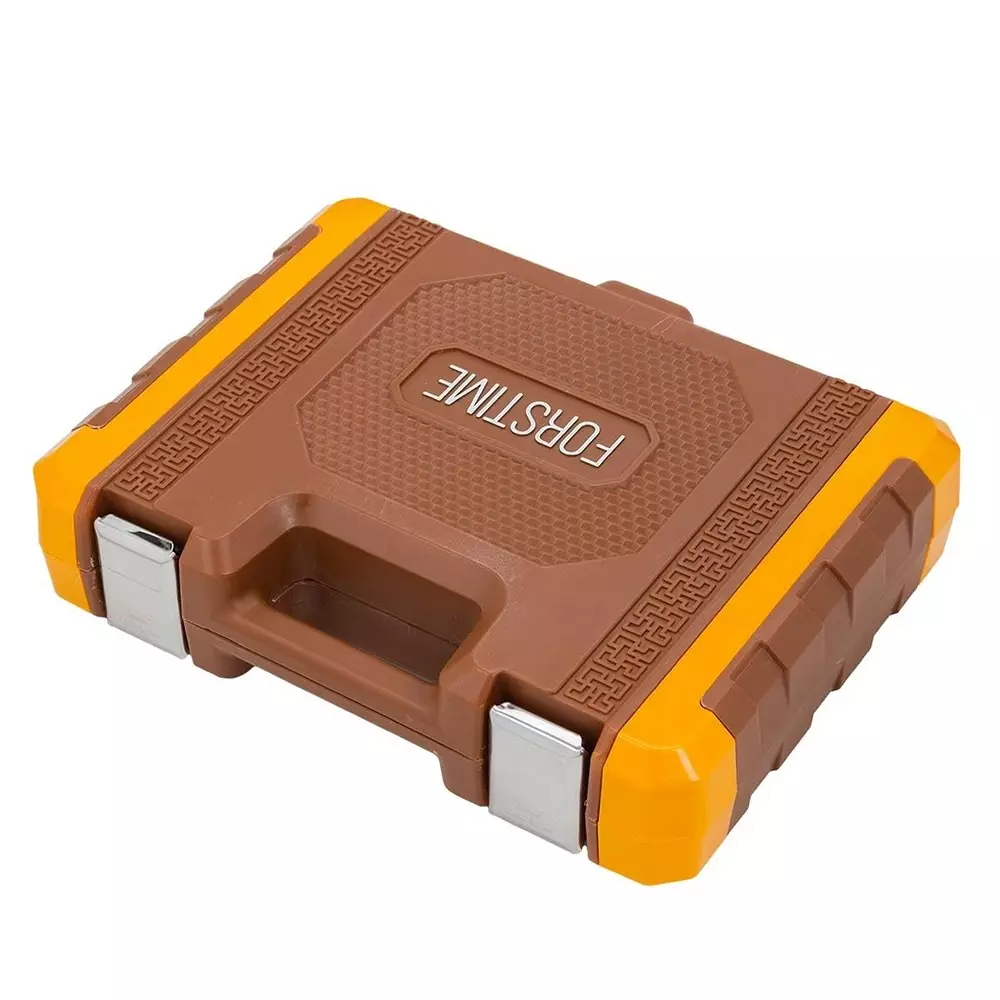 FORSTIME 108 Piece Socket Set with Case 1/4 & 3/8 inch Drive Size 6 Point Chrome Vanadium Steel Silver