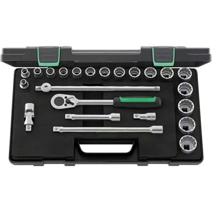 STAHLWILLE 23-Piece Imperial 1/2 in Standard Socket Set with Ratchet, 12 point, 96035125