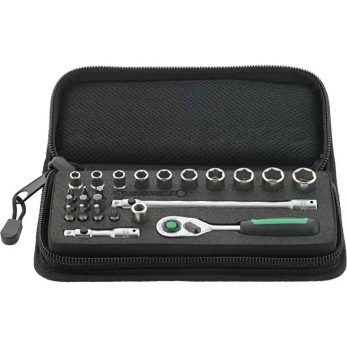 STAHLWILLE 24-Piece Metric 1/4 in Standard Socket/Bit Set with Ratchet, 6 point Hex Bit Phillips Bit Torx Bit, 96010127