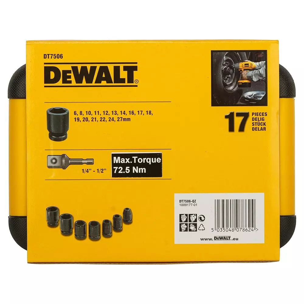 Dewalt DT7506-QZ Impact Socket Set 17 Pcs.