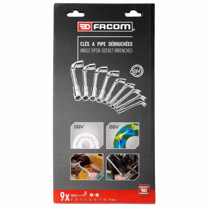 Facom 8 - 19 mm Hex Socket Wrench with Tube Handle, 400 mm Overall, 75.J9PB