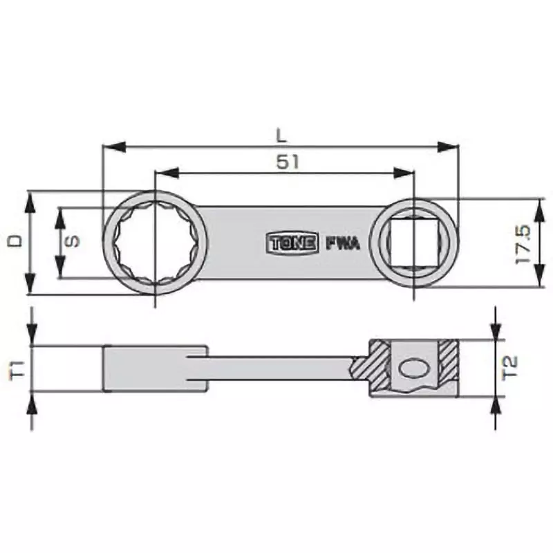 TONE Offset Glasses Adapter 9.5 mm, FWA3-19