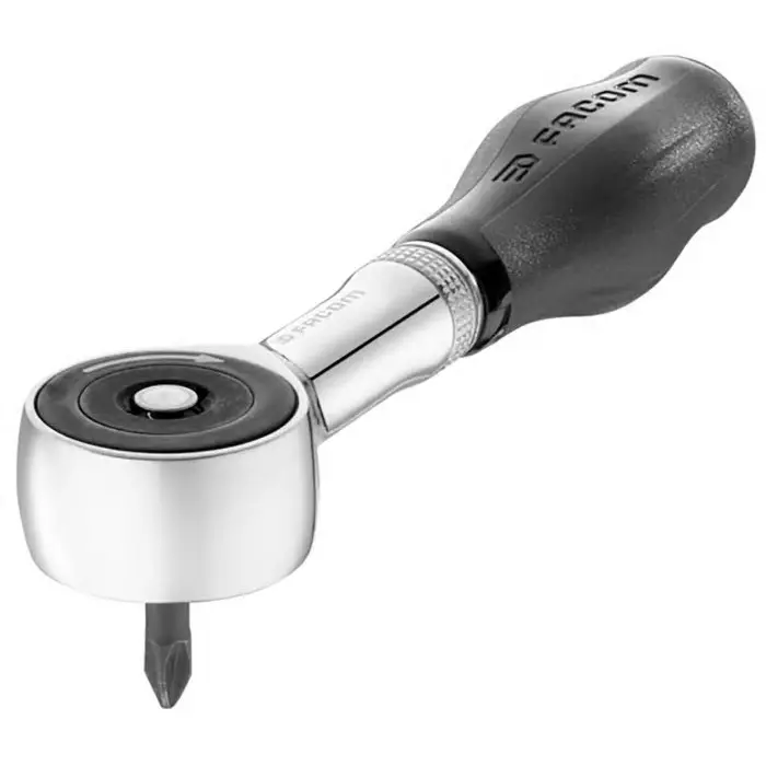 Facom 1/4 in Square Ratchet with Bi-material Elastomer Handle, 120 mm Overall, R.PE360PB