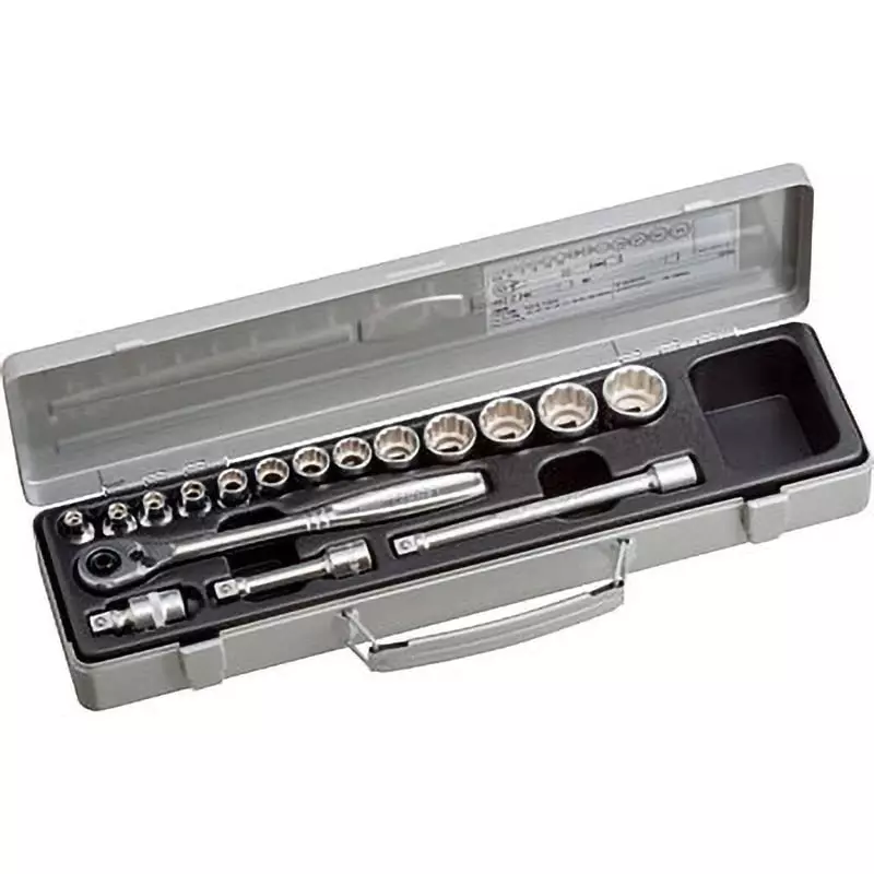 TONE Socket Wrench Set 1570M 9.5 mm Square Drive, 1570M (Set of 17 Pcs)