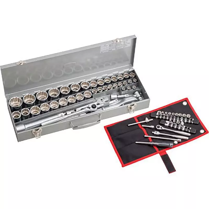TONE Socket Wrench Set (Full Set) 146 6.35 - 12.7 - 19.0 mm Square Drive, 146 (Set of 66 Pcs)