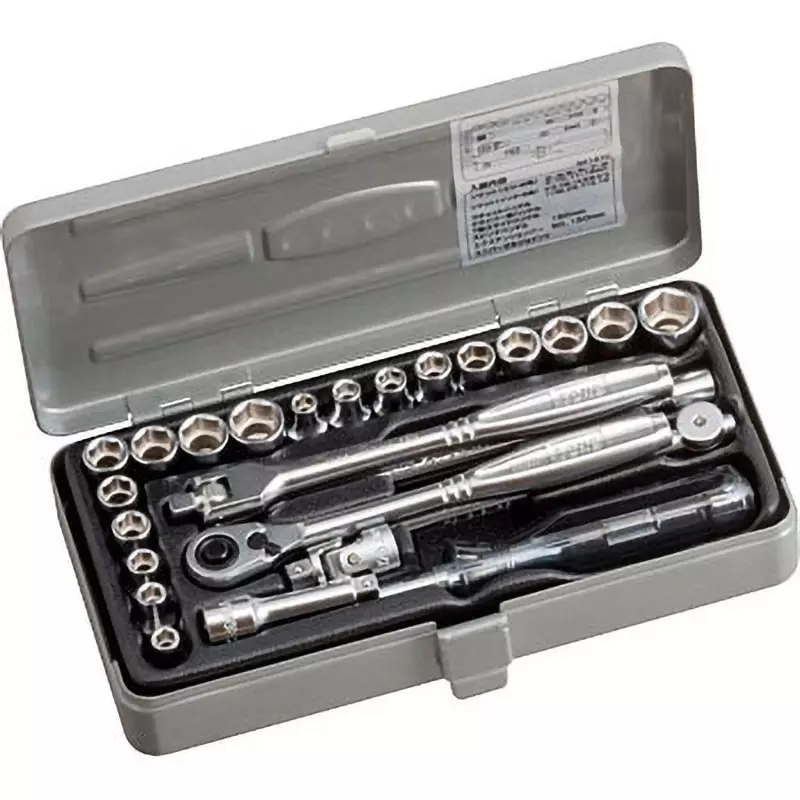 TONE Socket Wrench Set S2187C 6.35 mm Square Drive, S2187C (Set of 25 Pcs)