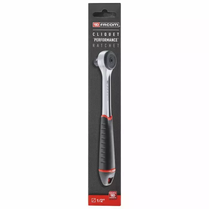 Facom 1/2 in Square Ratchet with Bi-material Elastomer Handle, 260 mm Overall, S.161BPB
