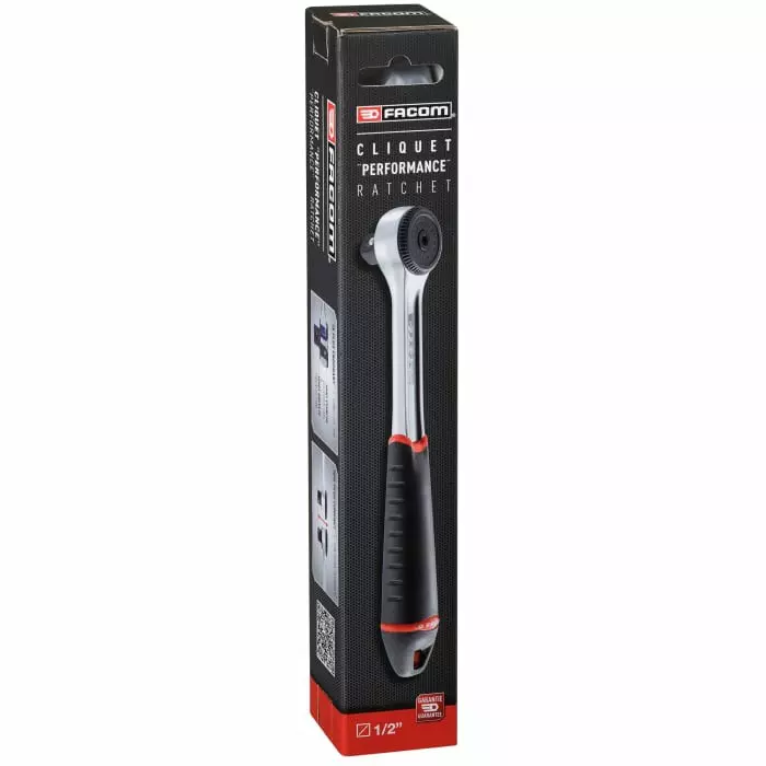 Facom 1/2 in Square Ratchet with Bi-material Elastomer Handle, 260 mm Overall, S.161BPB