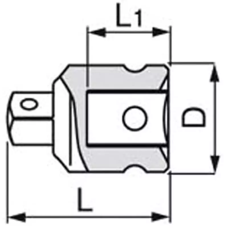TONE Impact Socket Adapter Electroless Nickel Plated 12.7 mm Concave x 9.5 mm Convex, NA43