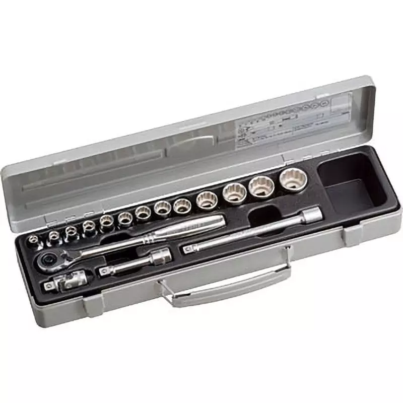 TONE Socket Wrench Set 1560M 9.5 mm Square Drive, 1560M (Set of 17 Pcs)