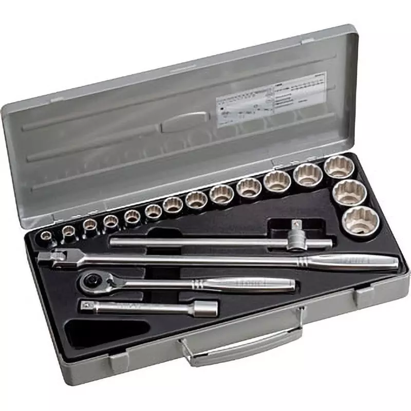 TONE Socket Wrench Set 260Miso 12.7 mm Square Drive, 260MISO (Set of 20 Pcs)