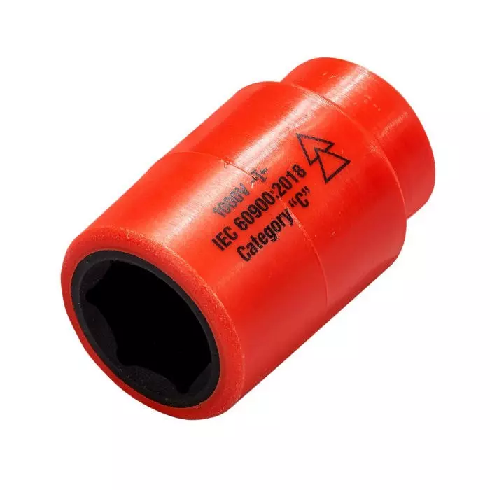 ITL 1/2 Inch Drive 13 mm Insulated Standard Socket 6 point VDE/1000 V 51 mm Overall Length, 1382