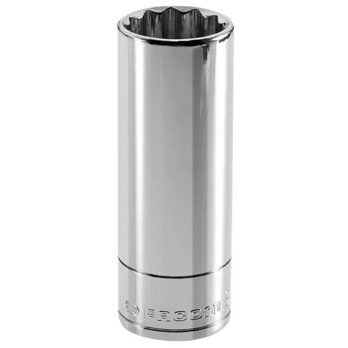 Facom 3/8 inch Drive 1/4in Long Socket, 12 point, 44.7 mm Overall Length, J.1/4LA