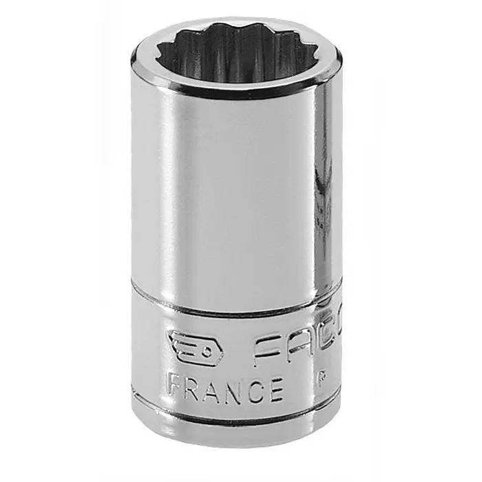 Facom 1/4 inch Drive 1/2in Standard Socket, 12 point, 22 mm Overall Length, R.1/2E